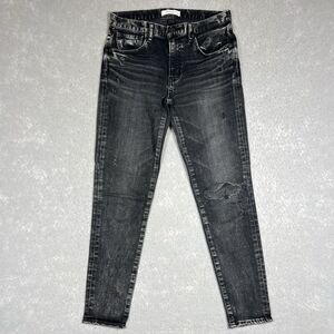 Moussy Vintage Jeans Size 27 Black Howa Skinny Distressed Pockets Japan